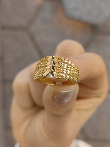 14 AYAR BAŞAK MODEL ZİNCİR DESENLİ FANTAZİ ALTIN YÜZÜK