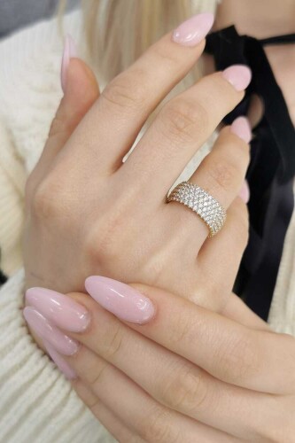 14 AYAR 7 MM BEŞ SIRA TAŞ ALTIN ALYANS YÜZÜK