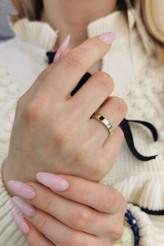 14 AYAR 4 MM LAZER KESİM KÜP MODEL ALTIN ALYANS YÜZÜK